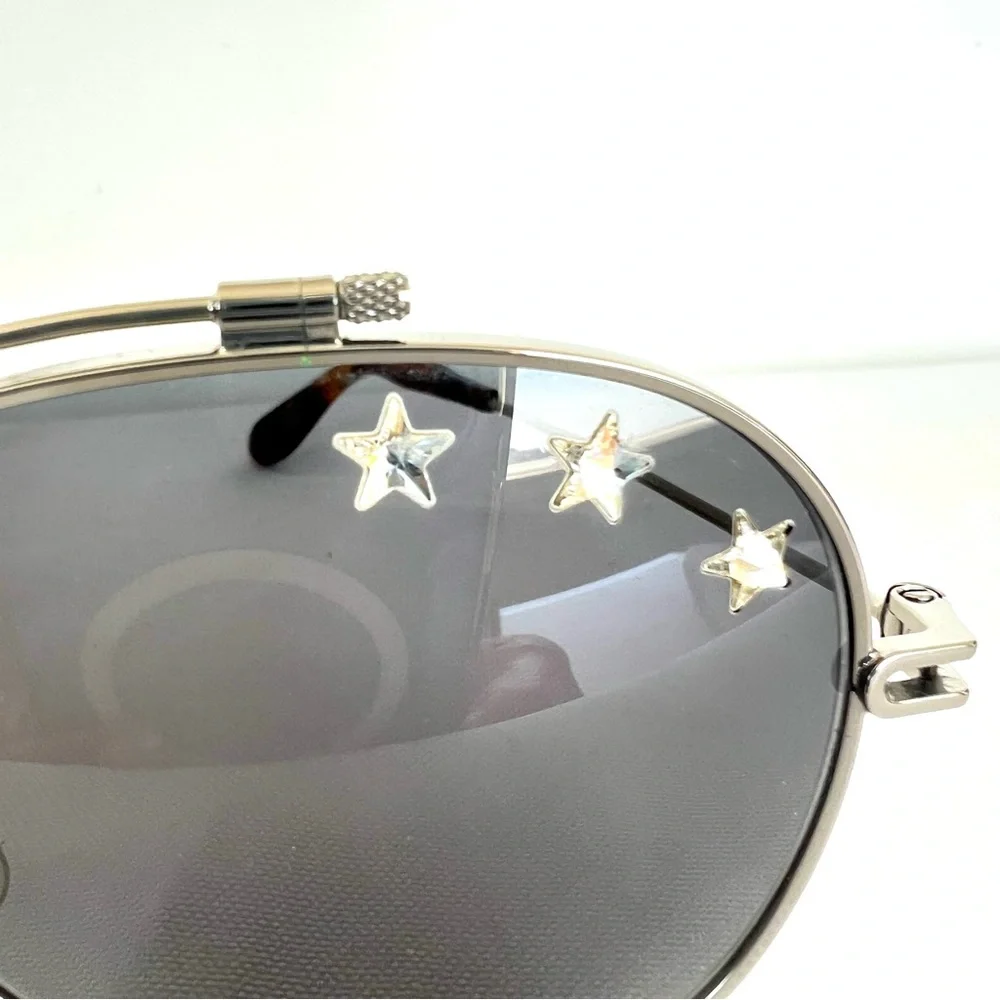 GIVENCHY GV-7057-N-STARS Crystal Gray Lenses UV Protection Aviator Sunglasses